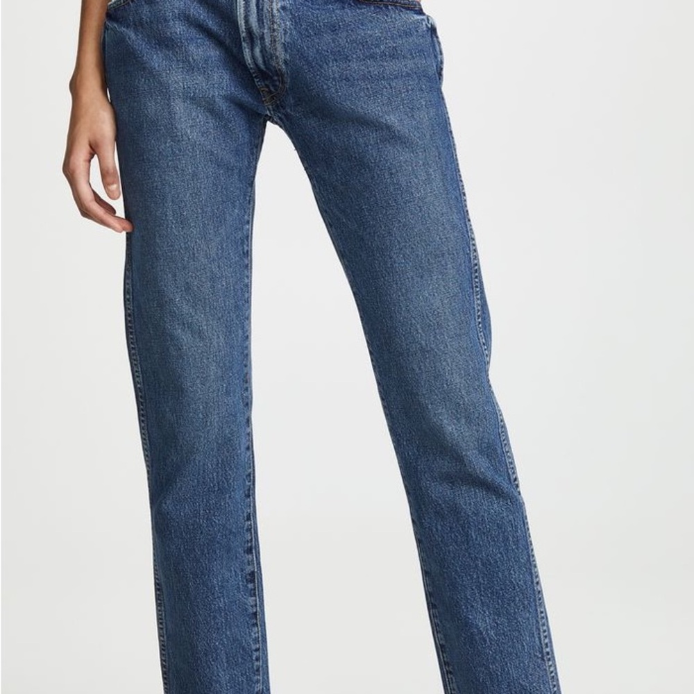 KHAITE Kyle Straight-Leg Jeans in Medium Wash
